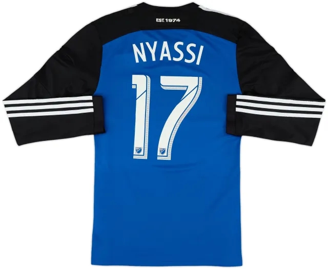 adidas San Jose Earthquakes Mens LS Player Issue Home Shirt 2014