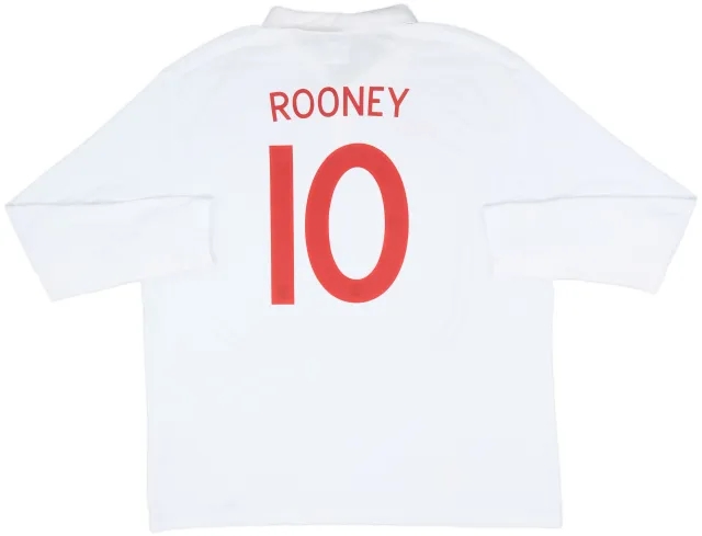 2010-11 England Home L/S Shirt Rooney #10 - 9/10 - (3XL)