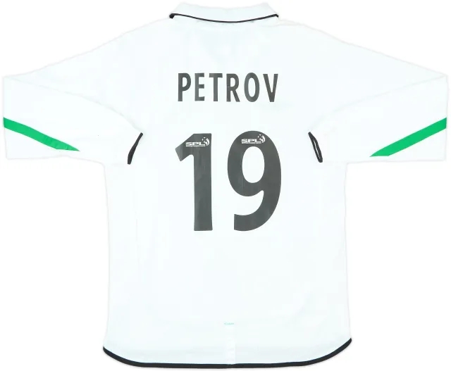 2001-02 Celtic Away L/S Shirt Petrov #19 - 8/10 - (M)