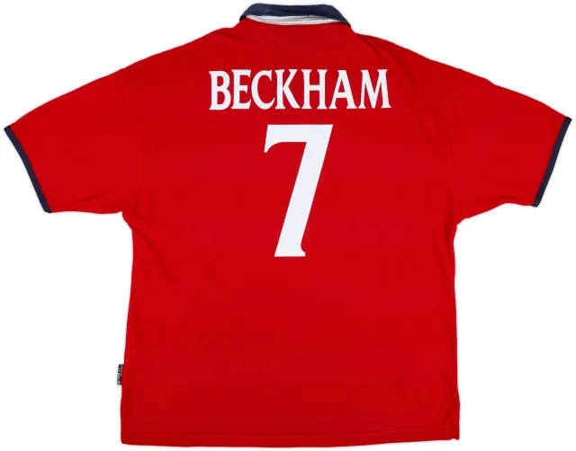 1999-01 England Away Shirt Beckham #7 - 5/10 - (XXL)