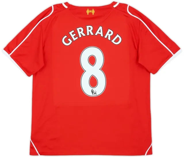 2014-15 Liverpool Home Shirt Gerrard #8 - 7/10 - (S.Boys)