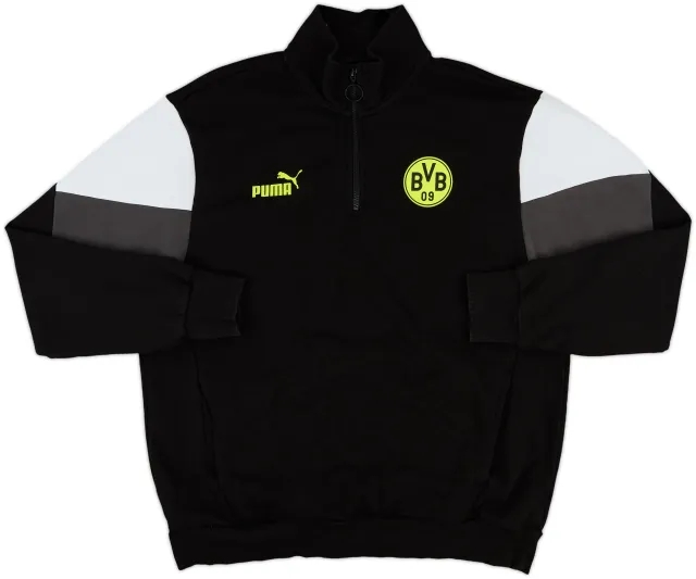 2021-22 Borussia Dortmund Puma FtblCulture 1/4 Zip Training Top - 8/10 - (L)