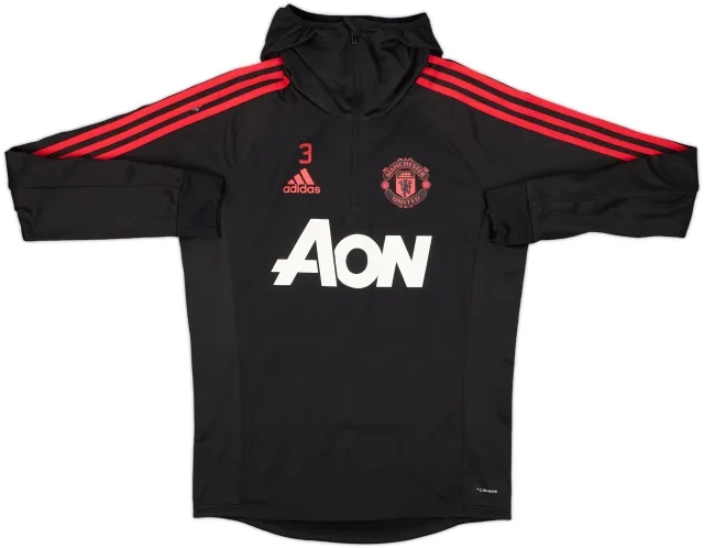 2018-19 Manchester United adidas Player Issue 1/4 Zip Drill Top #3 - 8/10 - (S)