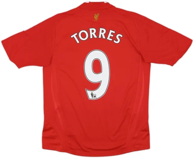 2008-10 Liverpool Home Shirt Torres #9 - 8/10 - (L.Boys)