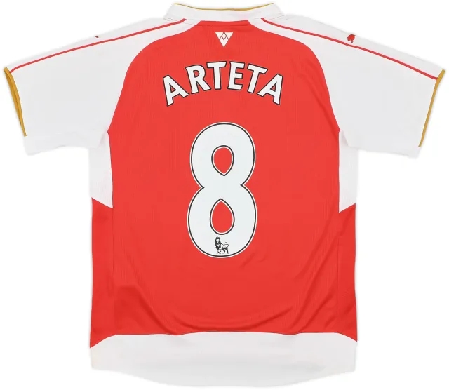 2015-16 Arsenal Home Shirt Arteta #8 - 7/10 - (L.Boys)