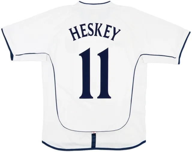 2001-03 England Home Shirt Heskey #11 - 6/10 - (M)