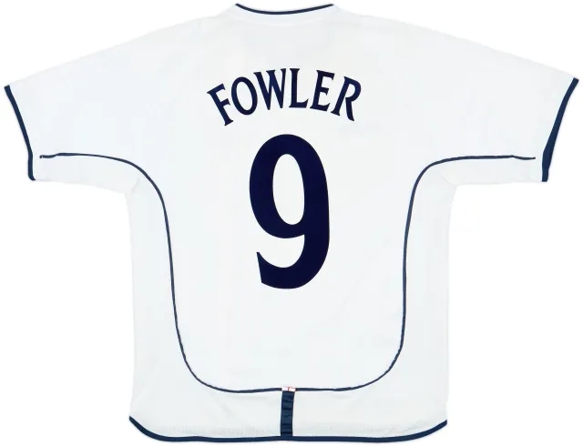 2001-03 England Home Shirt Fowler #9 - 8/10 - (M)