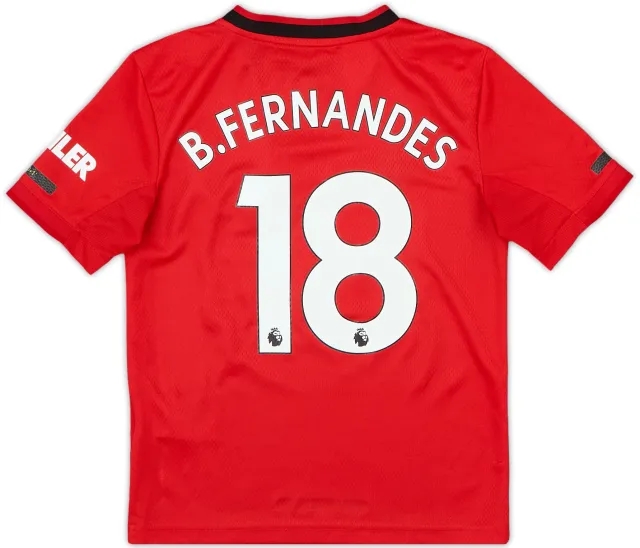 2019-20 Manchester United Home Shirt B.Fernandes #18 - 9/10 - (7-8 Years)
