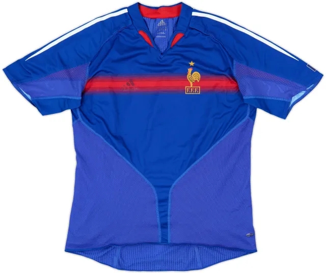 adidas France Mens SS Player Issue Home Shirt 2004