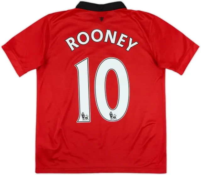 2013-14 Manchester United Home Shirt Rooney #10 - 8/10 - (L.Boys)