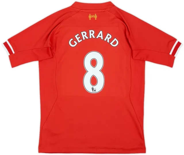 2013-14 Liverpool Home Shirt Gerrard #8 - 6/10 - (M.Boys)