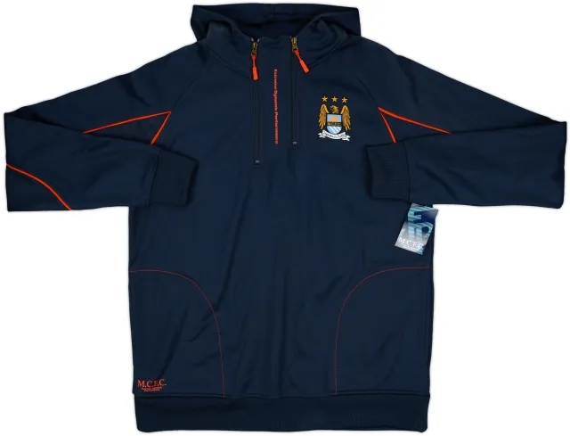 2007-08 Manchester City 1/4 Zip Hooded Sweat Top (XL)