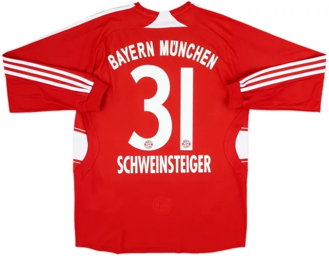 adidas Bayern Munich Boys LS Home Shirt 2008/09