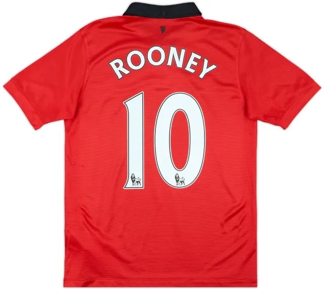 2013-14 Manchester United Home Shirt Rooney #10 - 8/10 - (XL.Boys)
