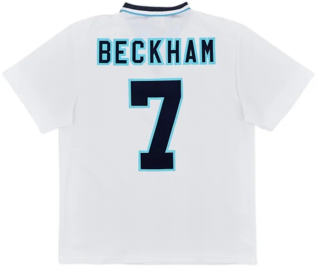 1995-97 England Home Shirt Beckham #7 - 10/10 - (L)