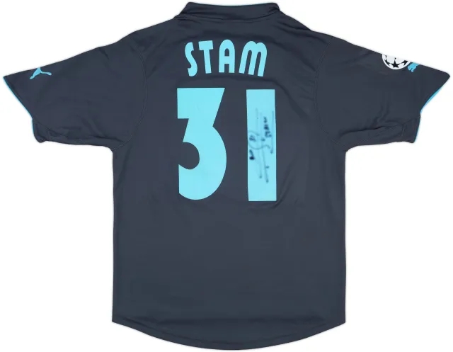 2003-04 Lazio Match Issue Champions League Signed Third Shirt Stam #31
