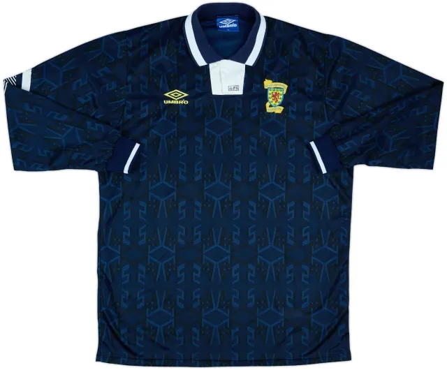 1991-94 Scotland Match Issue Home L/S Shirt #18