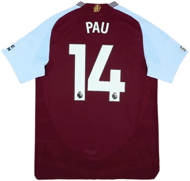 2024-25 Aston Villa Match Issue Home Shirt Pau #14