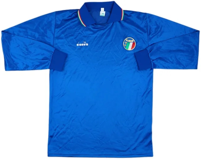 1986-88 Italy Home L/S Shirt - 7/10 - (XL)