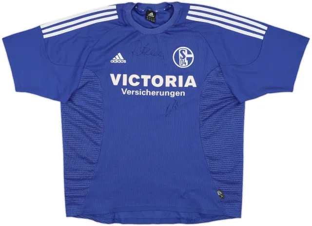 2002-04 Schalke Signed Home Shirt - 8/10 - (XL)