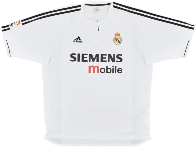 2003-04 Real Madrid Signed Home Shirt #9 - 6/10 - (XL)