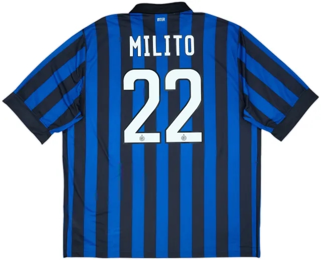 2011-12 Inter Milan Home Shirt Milito #22 (XXL)
