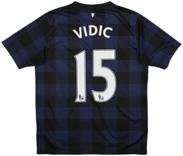 2013-14 Manchester United Away Shirt Vidic #15 - 9/10 - (XL.Boys)