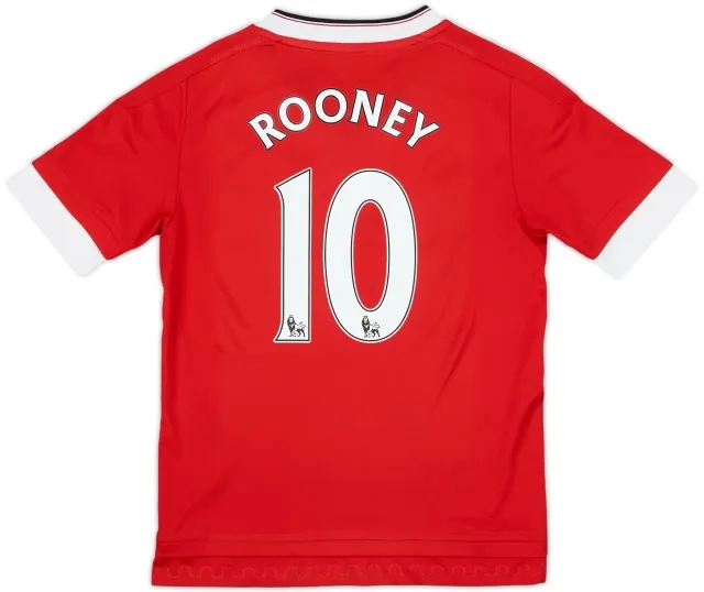 2015-16 Manchester United Home Shirt Rooney #10 - 8/10 - (S.Boys)