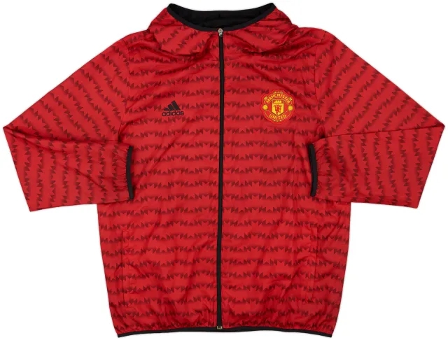 2015-16 Manchester United adidas Hooded Track Jacket - 8/10 - (XXL)