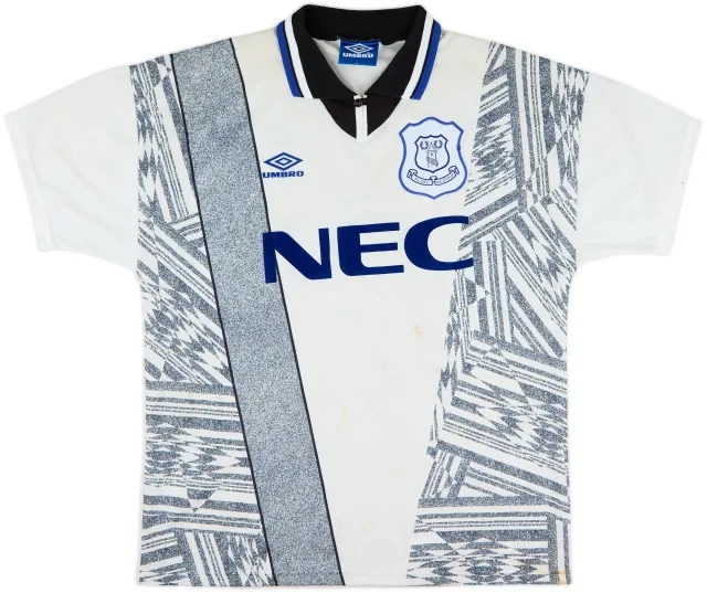 1994-95 Everton Signed Away Shirt - 6/10 - (L)