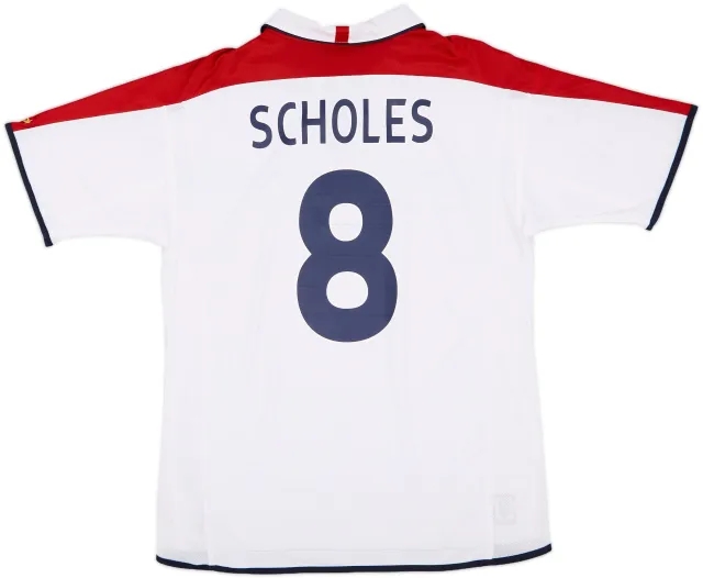 2003-05 England Home Shirt Scholes #8 - 6/10 - (L)
