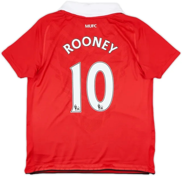 2010-11 Manchester United Home Shirt Rooney #10 - 9/10 - (S.Boys)