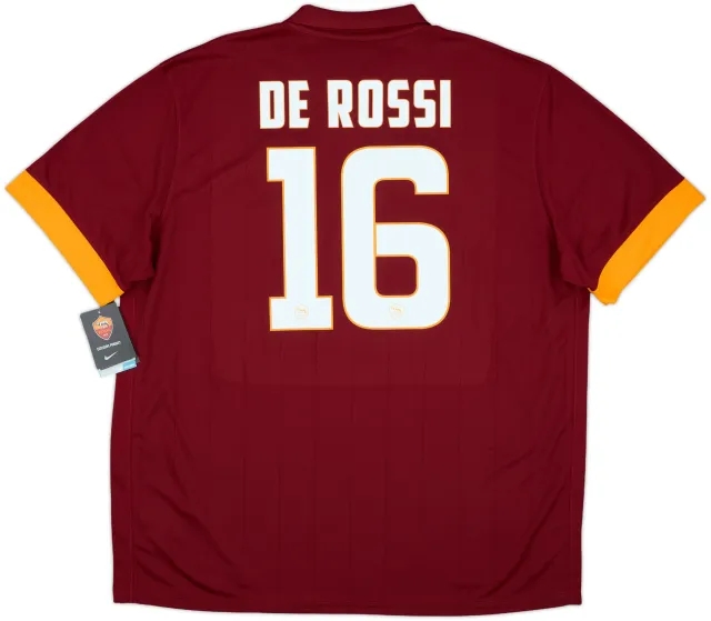 2014-15 Roma Home Shirt De Rossi #16 (XXL)
