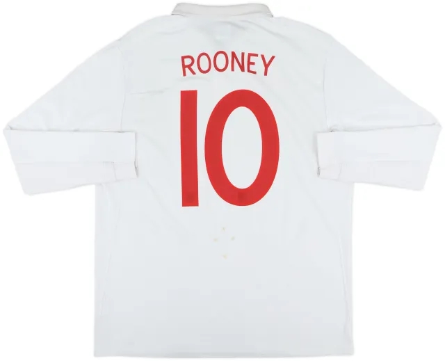 2009-10 England Home L/S Shirt Rooney #10 - 8/10 - (L)