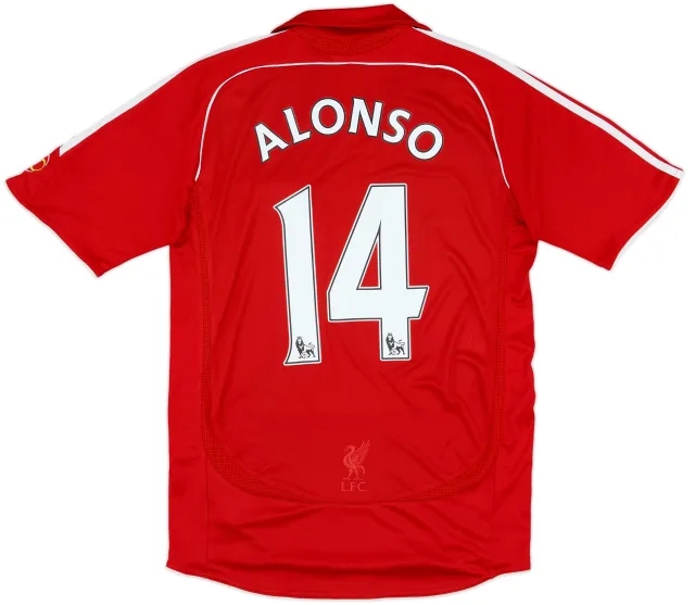 2006-08 Liverpool Home Shirt Alonso #14 - 8/10 - (S)