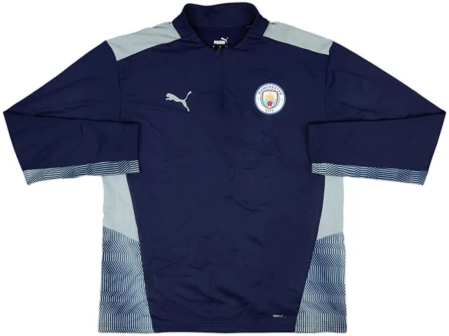 2021-22 Manchester City Puma 1/4 Zip Drill Top - 8/10 - (L)
