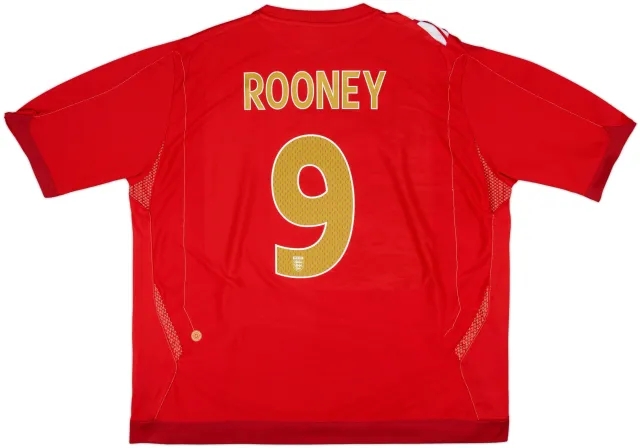 2006-08 England Away Shirt Rooney #9 - 5/10 - (3XL)