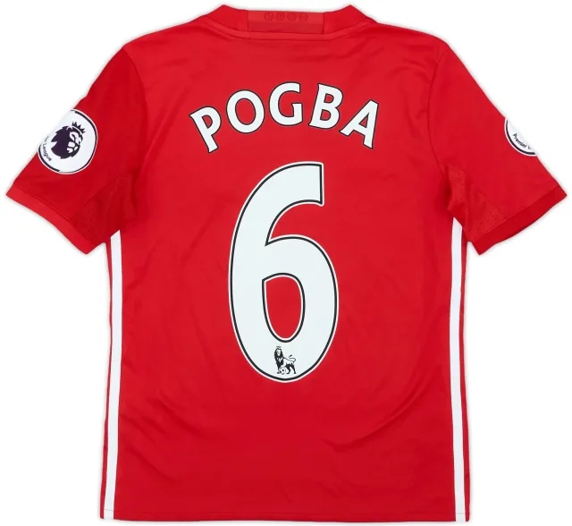 2016-17 Manchester United Home Shirt Pogba #6 - 9/10 - (S.Boys)