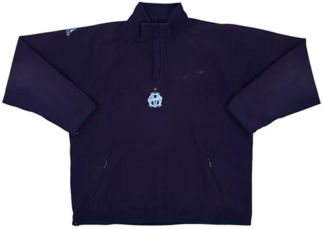 2002-03 Olympique Marseille adidas 1/4 Zip Reversible Jacket - 7/10 - (L)