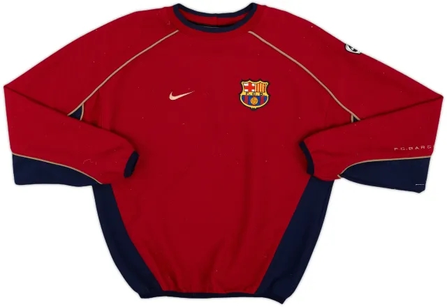 2001-02 Barcelona Nike Sweat Top - 7/10 - (XL.Boys)