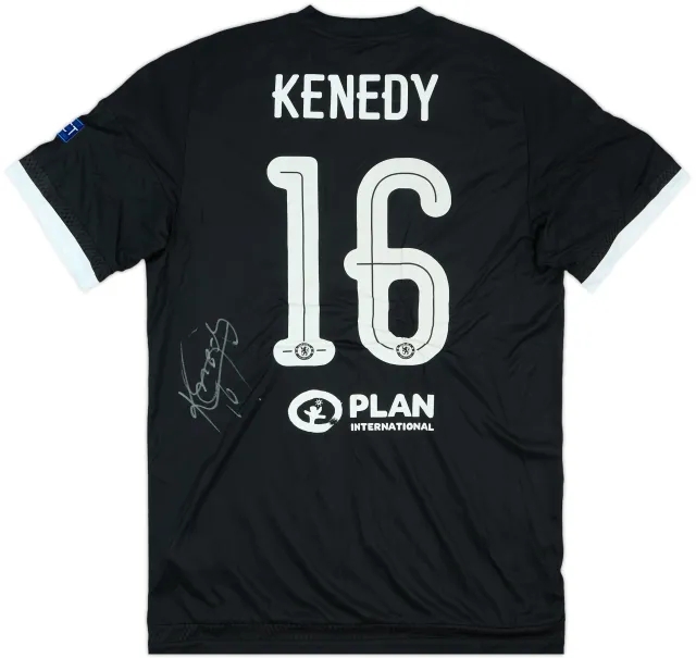 2015-16 Chelsea Match Issue Signed Champions League Third Shirt Kenedy #16