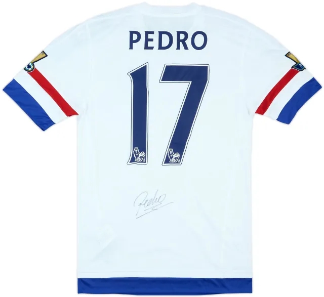 2015-16 Chelsea Player Issue Signed Away Shirt Pedro #17