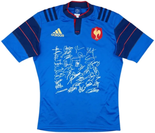2014 France Rugby 'Signed' Home Shirt - 9/10 - (M)