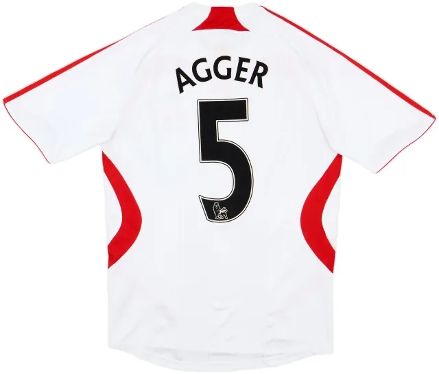 2007-08 Liverpool Away Shirt Agger #5 - 5/10 - (S)