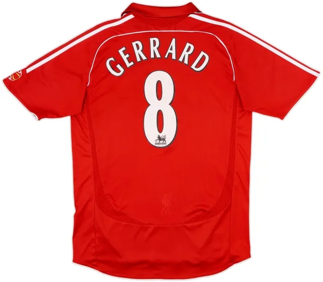 2006-08 Liverpool Home Shirt Gerrard #8 - 8/10 - (M)