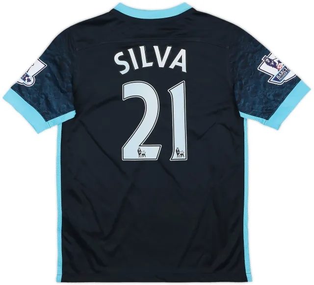 2015-16 Manchester City Away Shirt Silva #21 - 8/10 - (S.Boys)