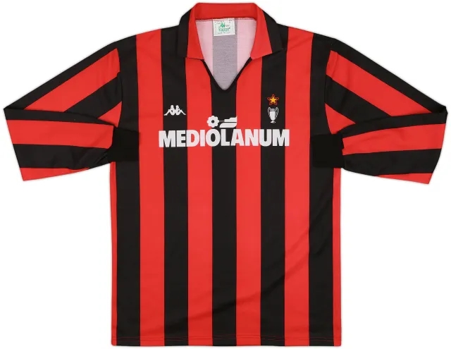 1989-90 AC Milan Home L/S Shirt #10 - 8/10 - (XL)