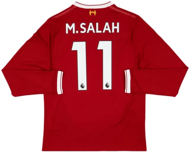 2017-18 Liverpool 125 Years Home L/S Shirt M.Salah #11 - 10/10 - (S)