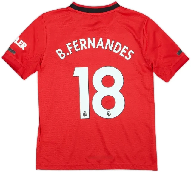 2019-20 Manchester United Home Shirt B.Fernandes #18 - 8/10 - (S.Boys)