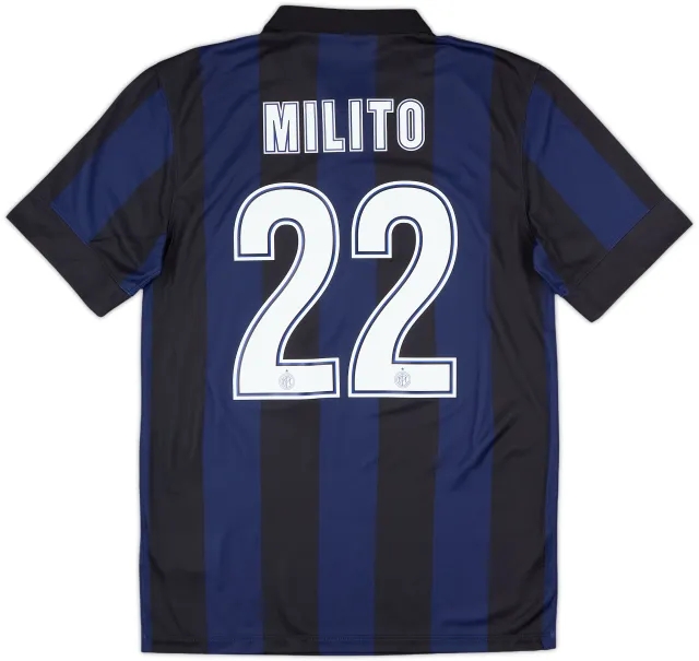 2013-14 Inter Milan Home Shirt Milito #22 (S)